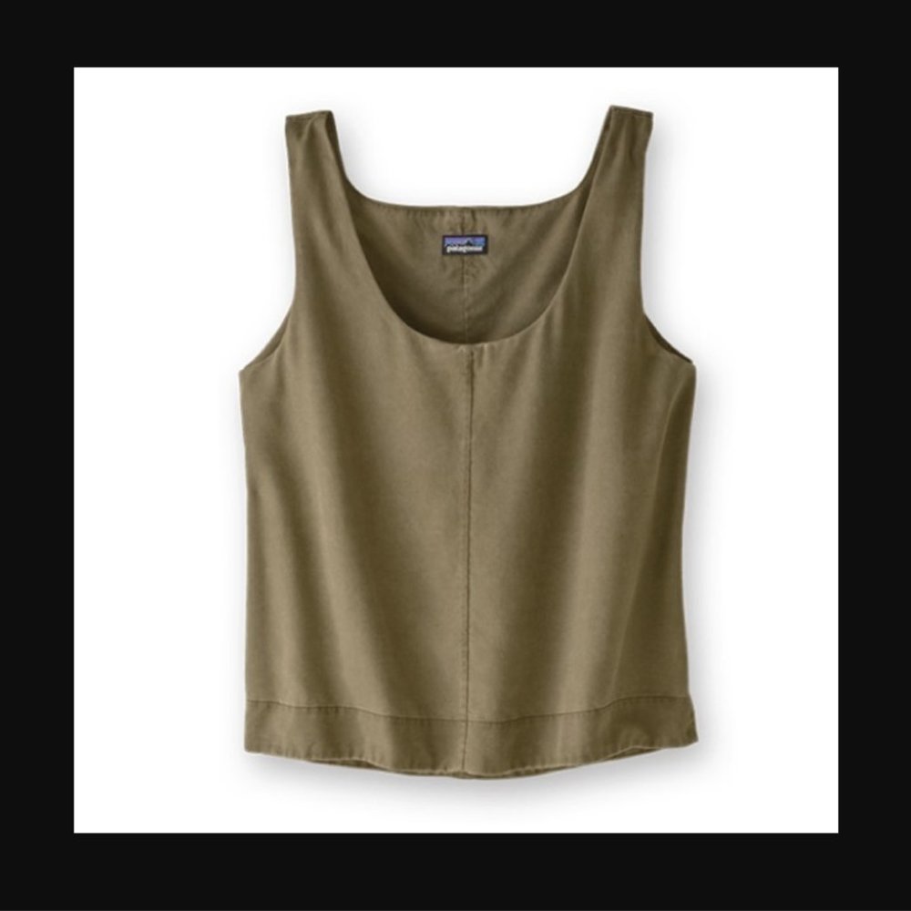 Patagonia ReCircle Palmetto Olive Green Tank Top